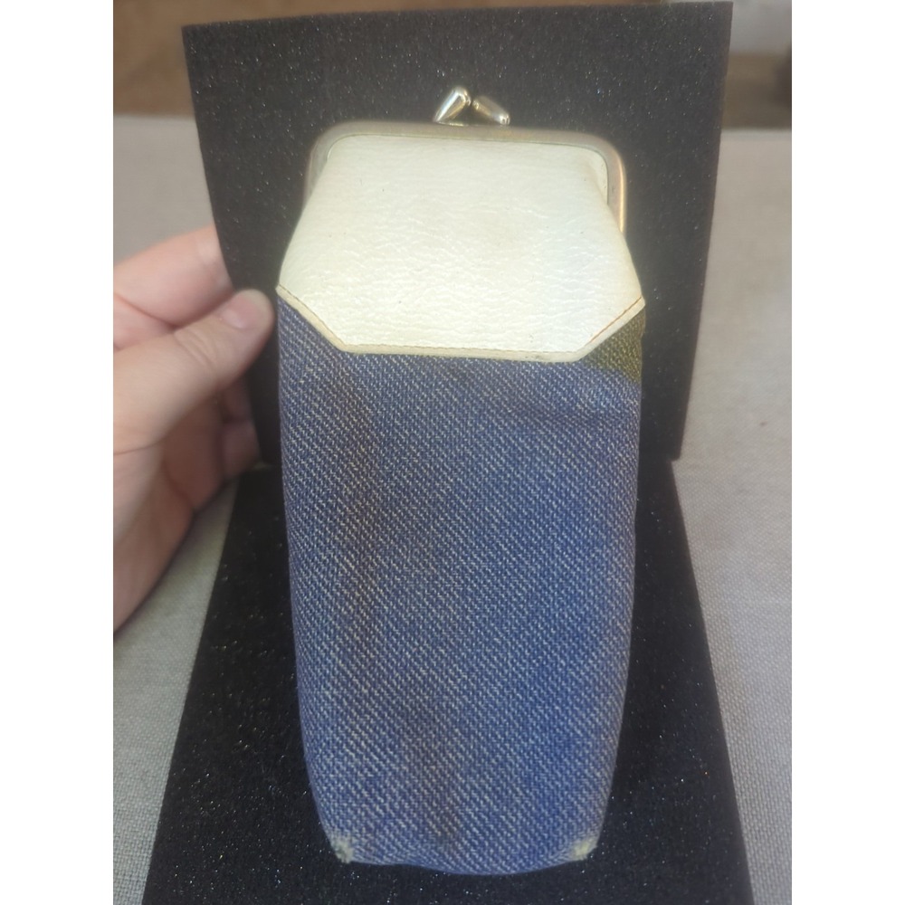 Vintage Antique Jean‎ Coin Purse With Brass Clasp 7 Inches Long